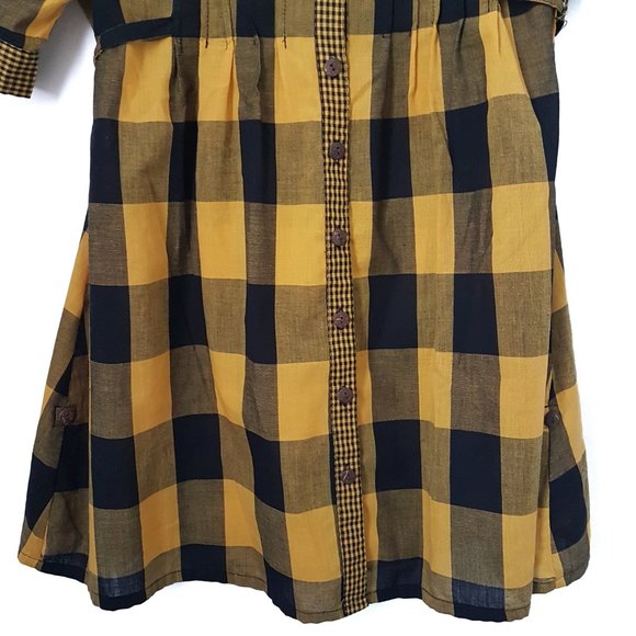 Paper Tee Black/Yellow Plaid Top - Size M - Picture 7 of 12